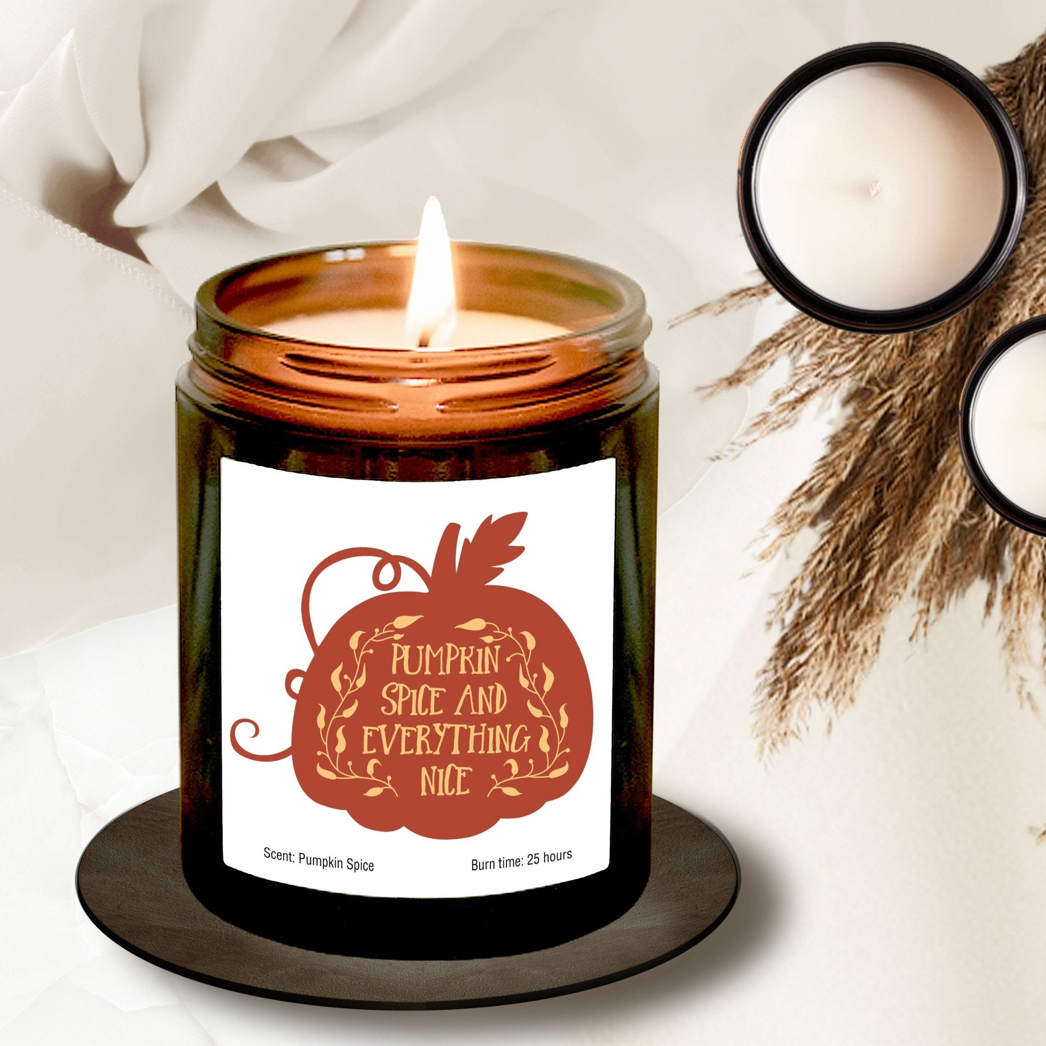 Pumpkin Spice Soy Wax Scented Candle, Autumn Candle Hand - Poured Cosy Autumn Gift for Friends Mum Dad Grandma Home Decor September Birthday