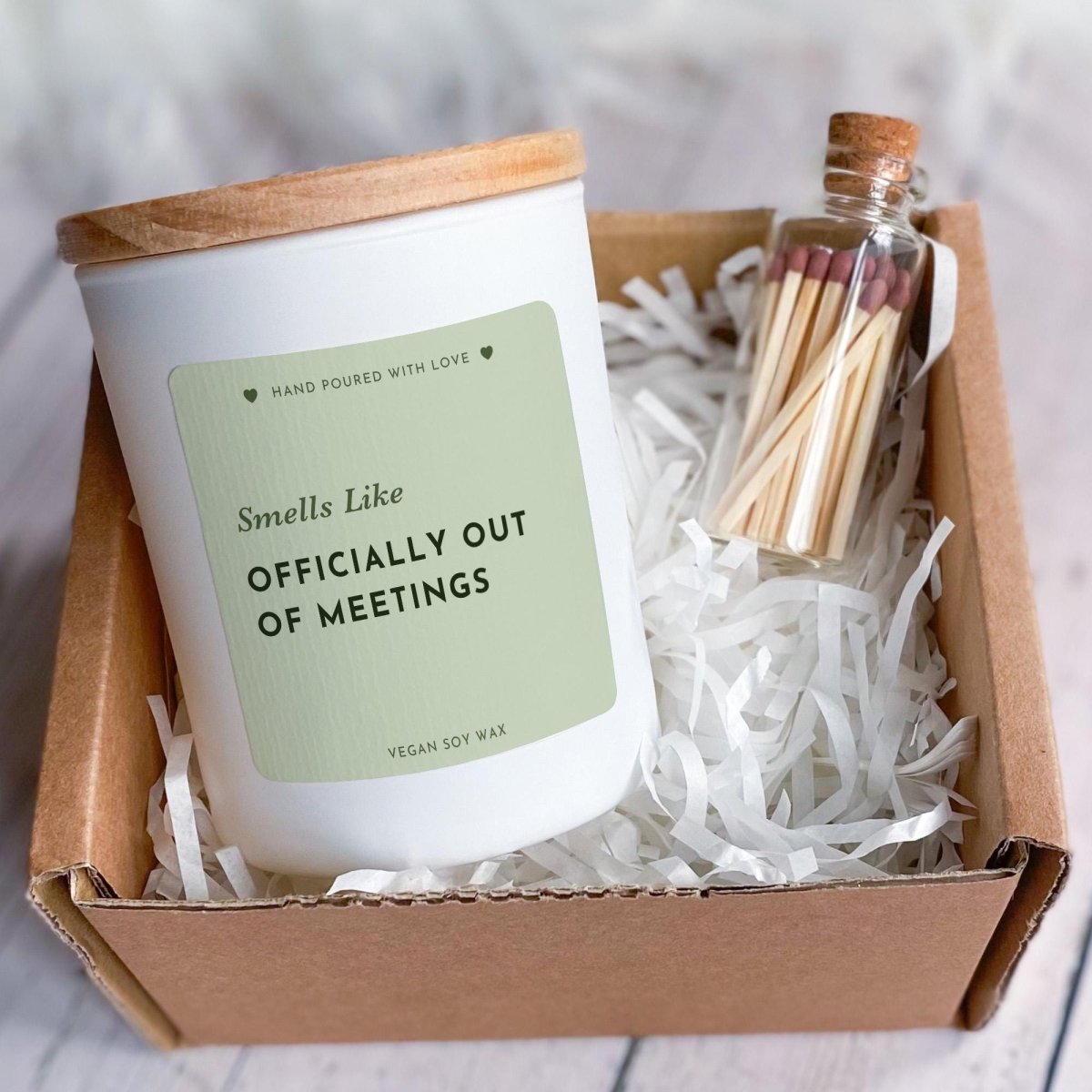 Retirement Candle Gift – Officially Out of Meetings Funny Retirement Present