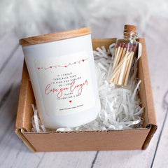 Romantic Valentines Day Candle Gift Set for Girlfriend Wife Husband Boyfriend Partner Love You Longer Scented Soy Candle with Matches
