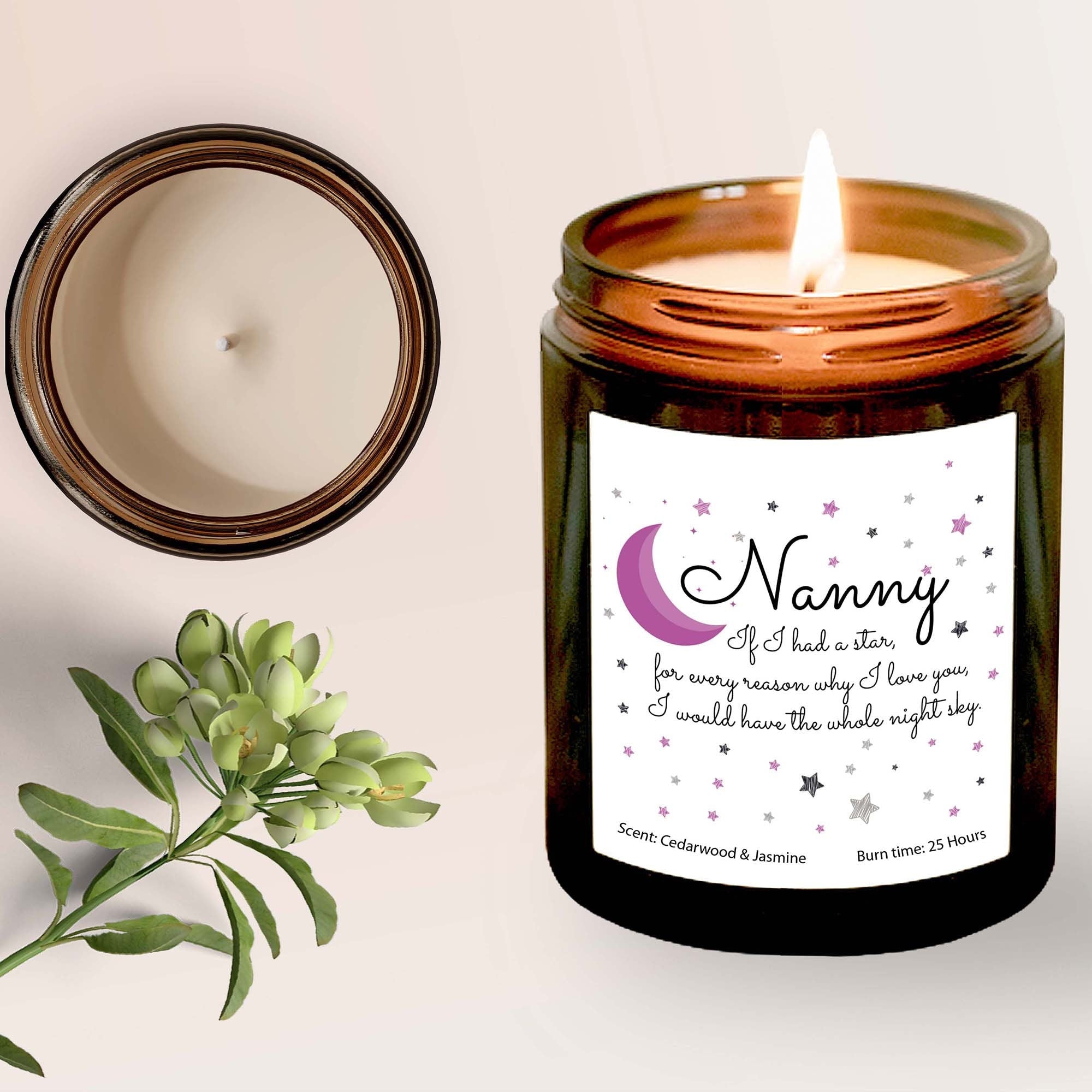 Scented candle for nanny, Mother's Day gift for grandma, Nanny birthday Christmas gift, Granny Nanny present, If I had a star why I love