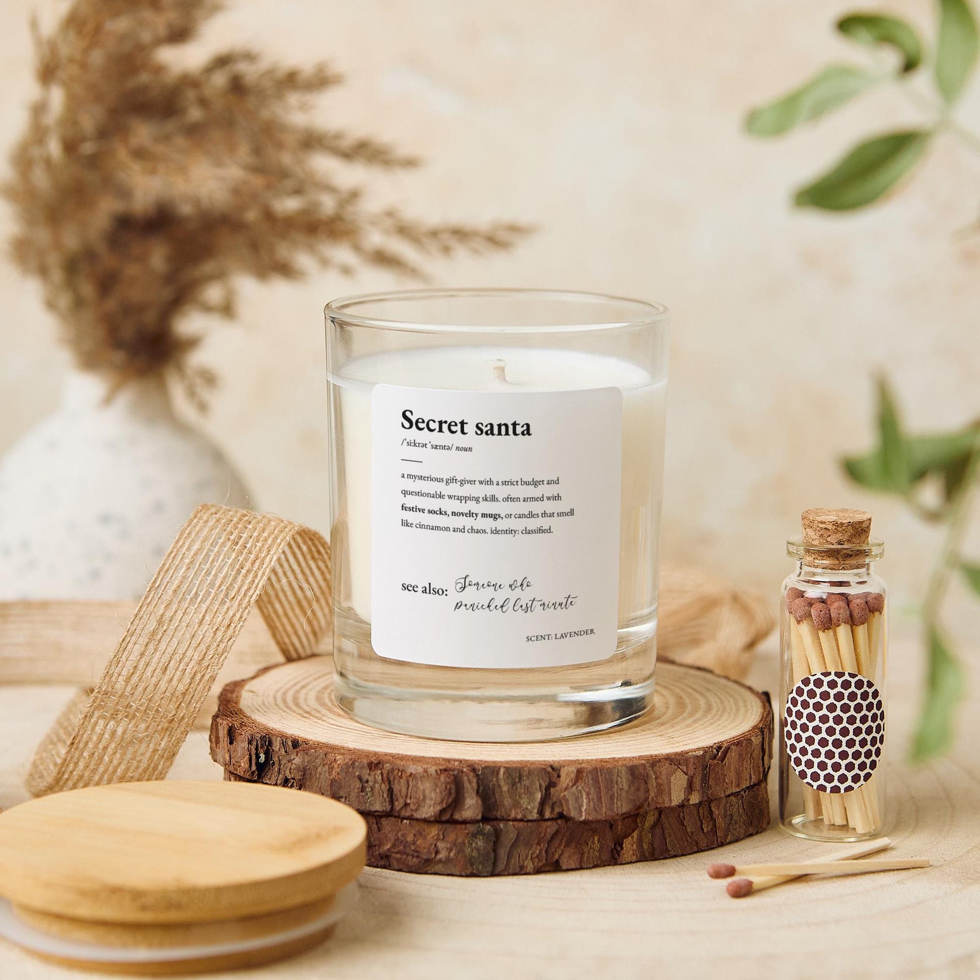 Secret Santa Gift Vegan Soy Wax Candle Fun & Festive Christmas Present for Office Gift Exchange Friends Family Christmas Party Free Gift Box