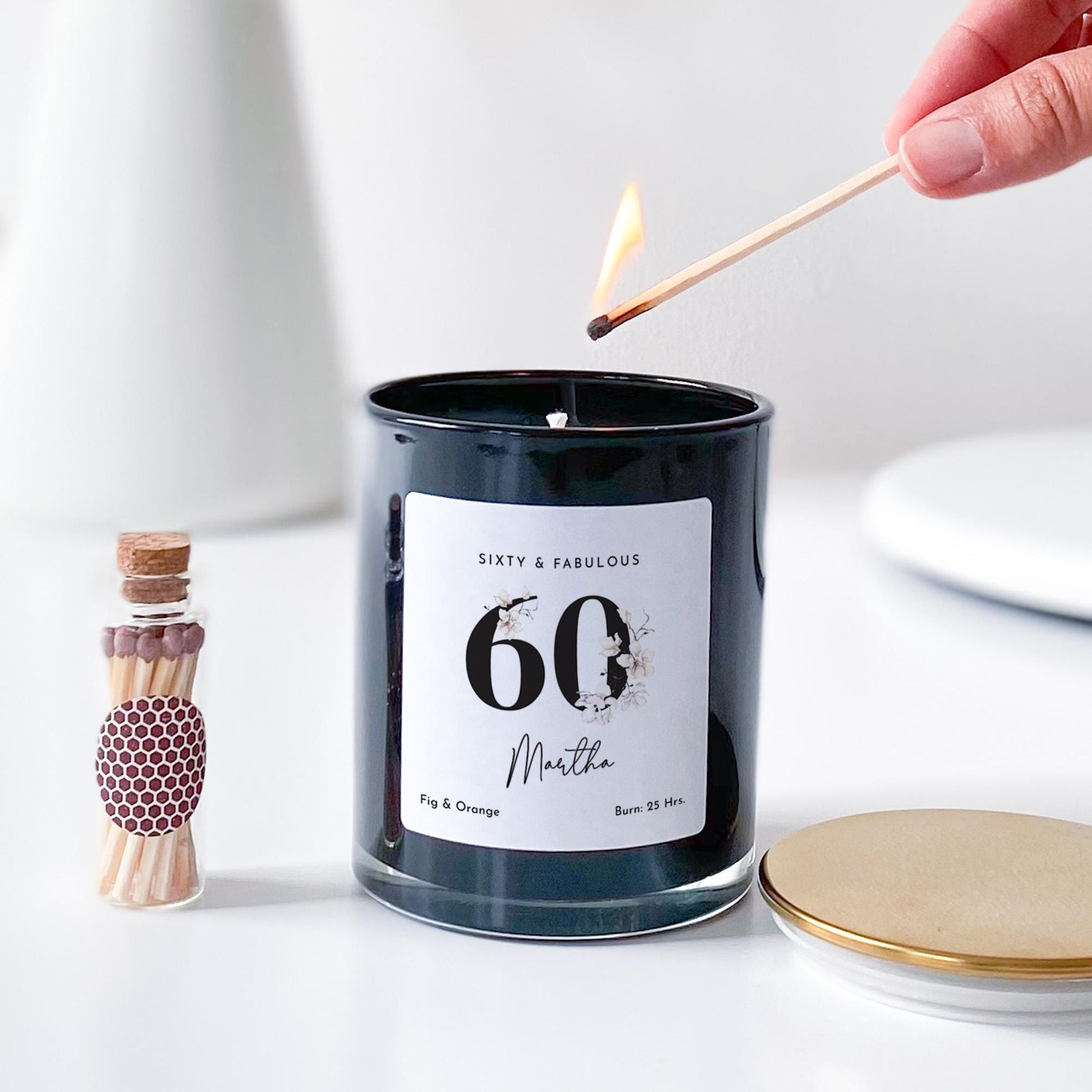 Sixty and fabulous FOR ALL AGES Personalised birthday scented candle Gift for her best friend 21st 30th 40th 50th 60th Mum Sister Colleague