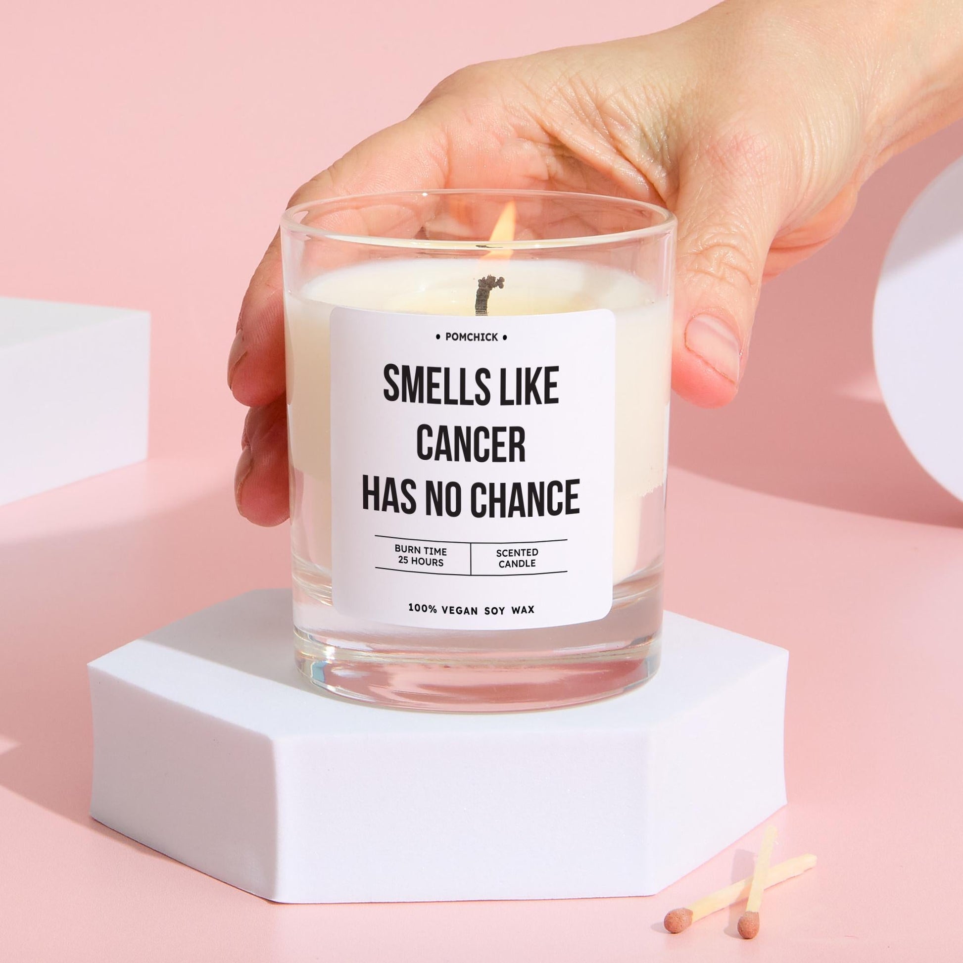 Smells Like Cancer Has No Chance Inspirational Scented Candle Gift Uplifting Keepsake for Fighter Survivor Chemo Recovery Gift for Her