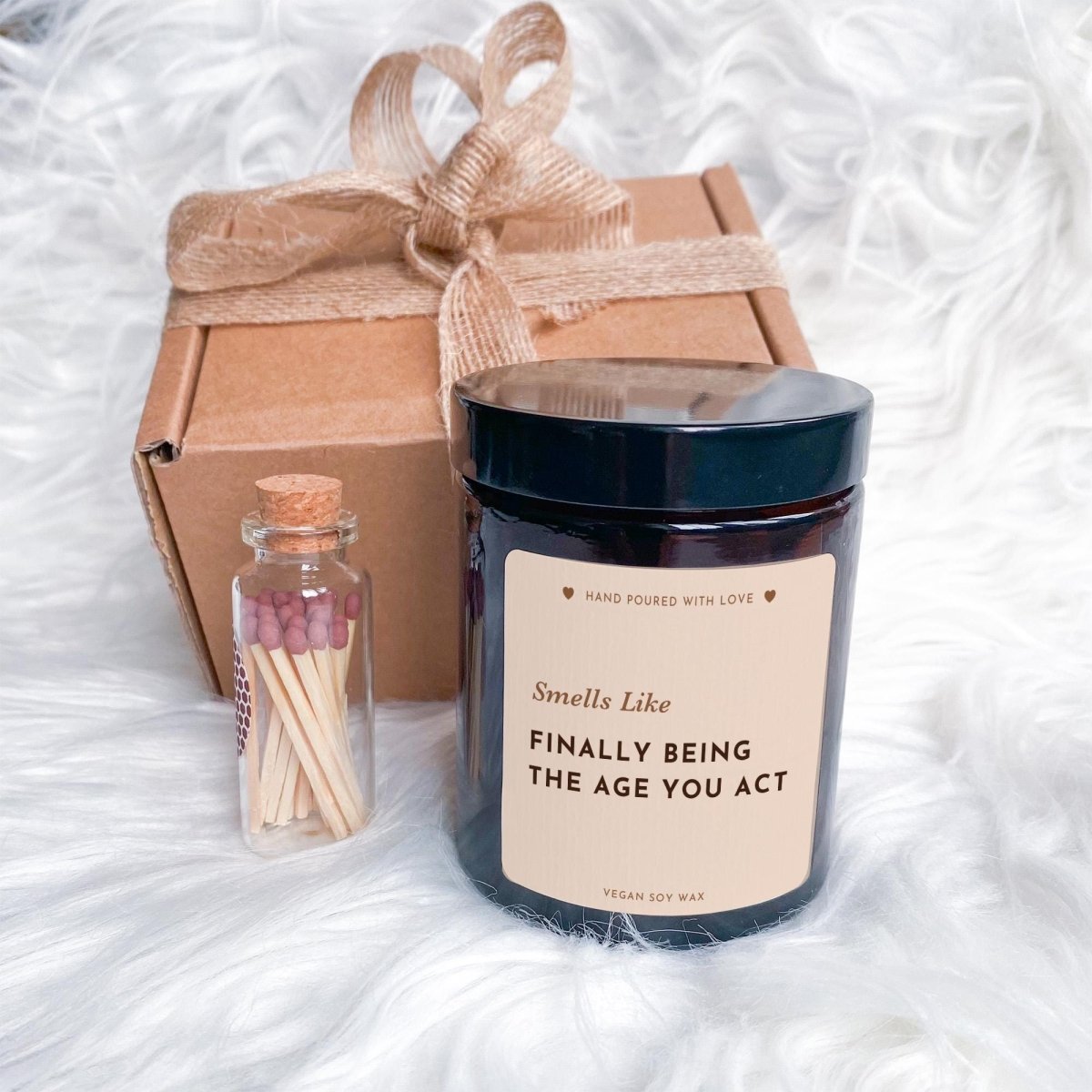 Smells Like Finally Being The Age You Act Funny Birthday Candle Gift For Him Her