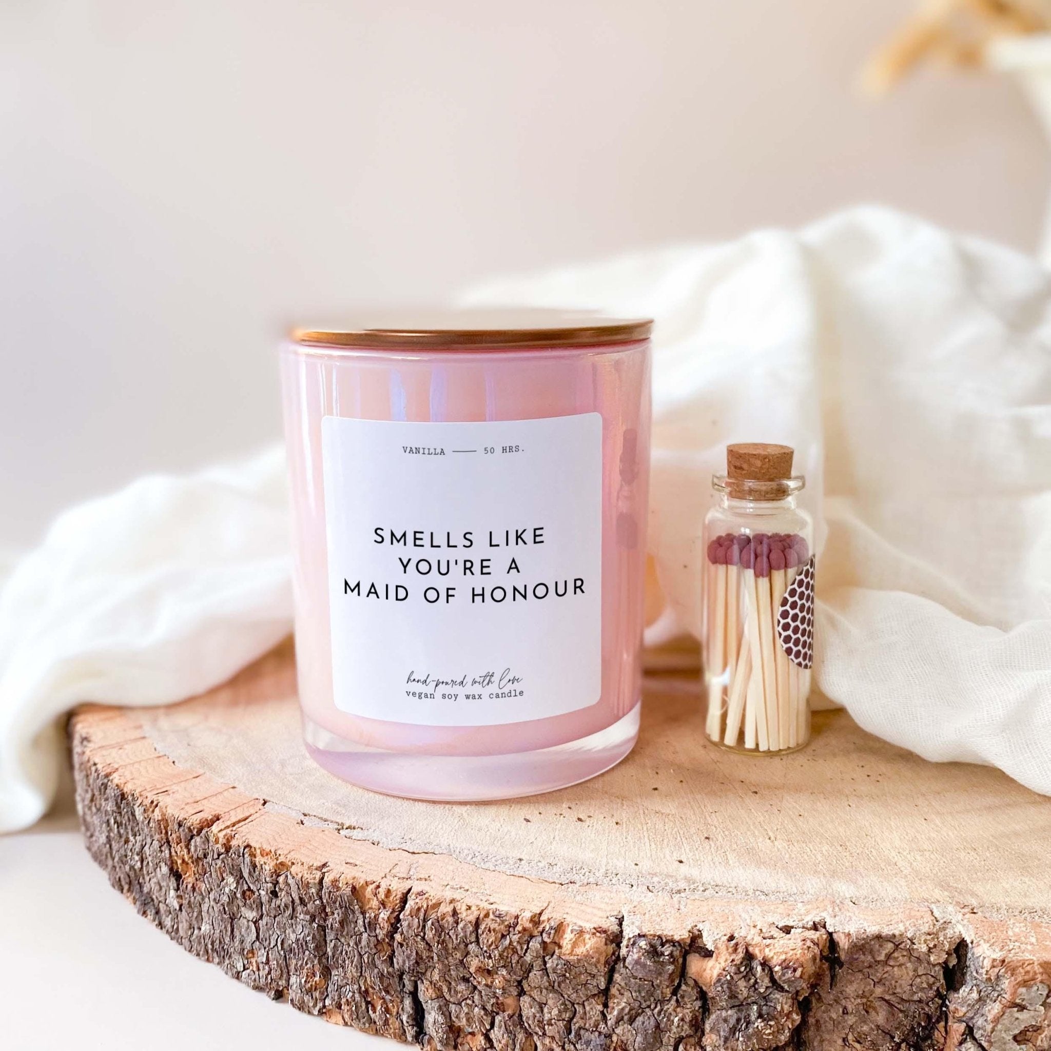 Smells like it's you're a maid of honour scented candle with metal lid Maid of honour proposal Gift for Bridal shower Hen party gift for her