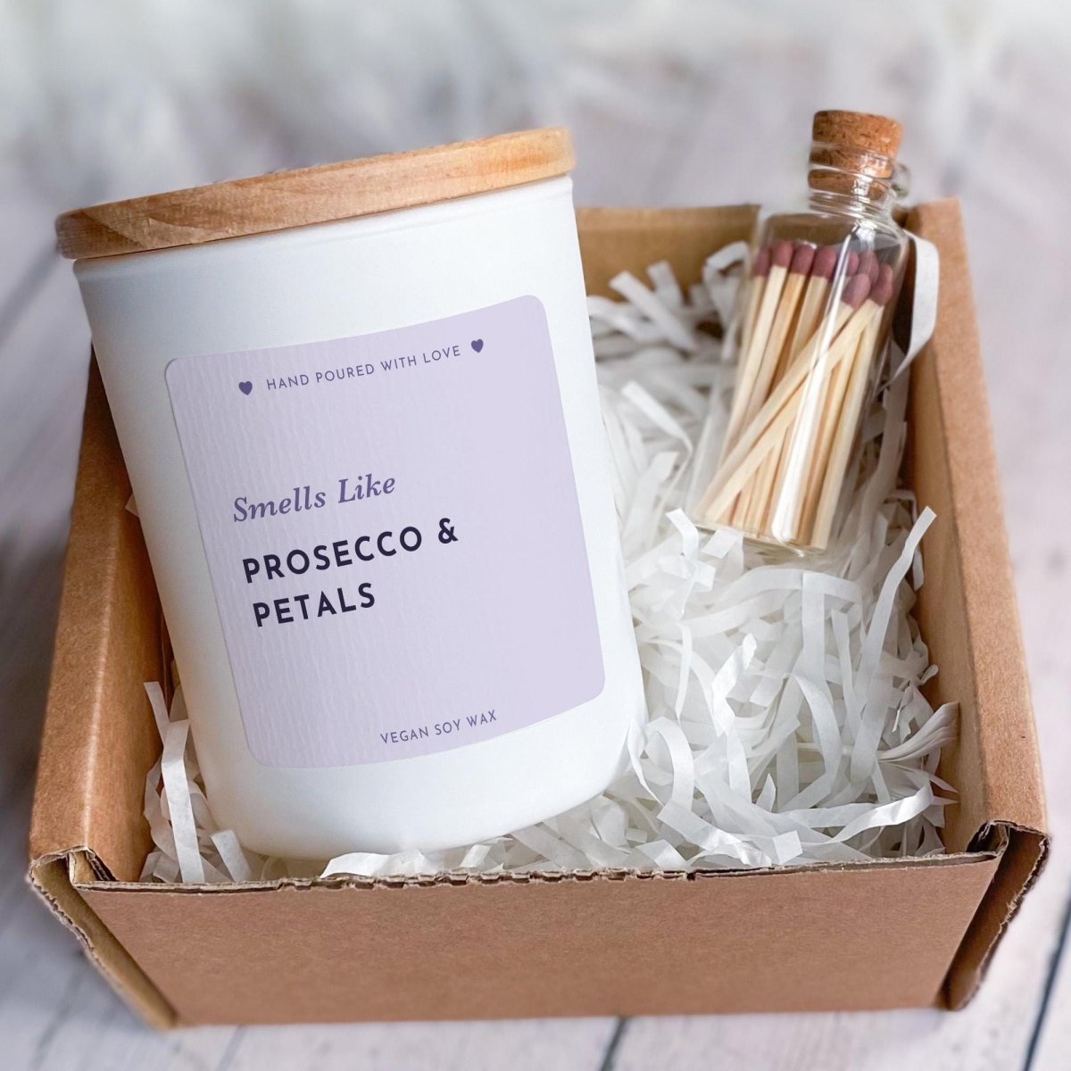 Smells Like Prosecco And Petals Funny Birthday Candle Gift Set For Her