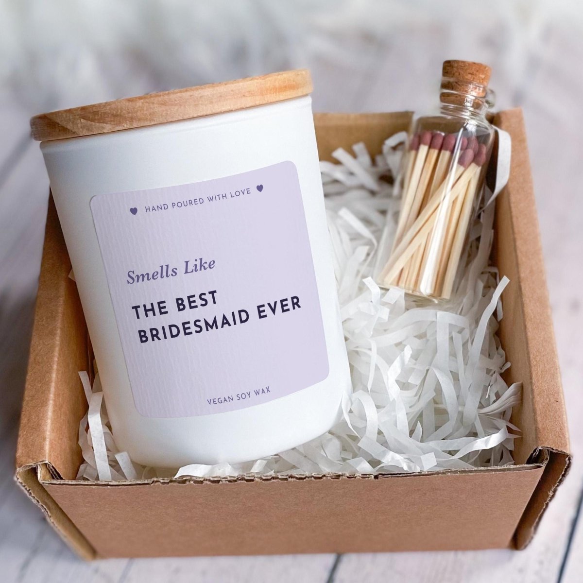 Smells Like The Best Bridesmaid Ever Funny Wedding Candle Bridesmaid Gift