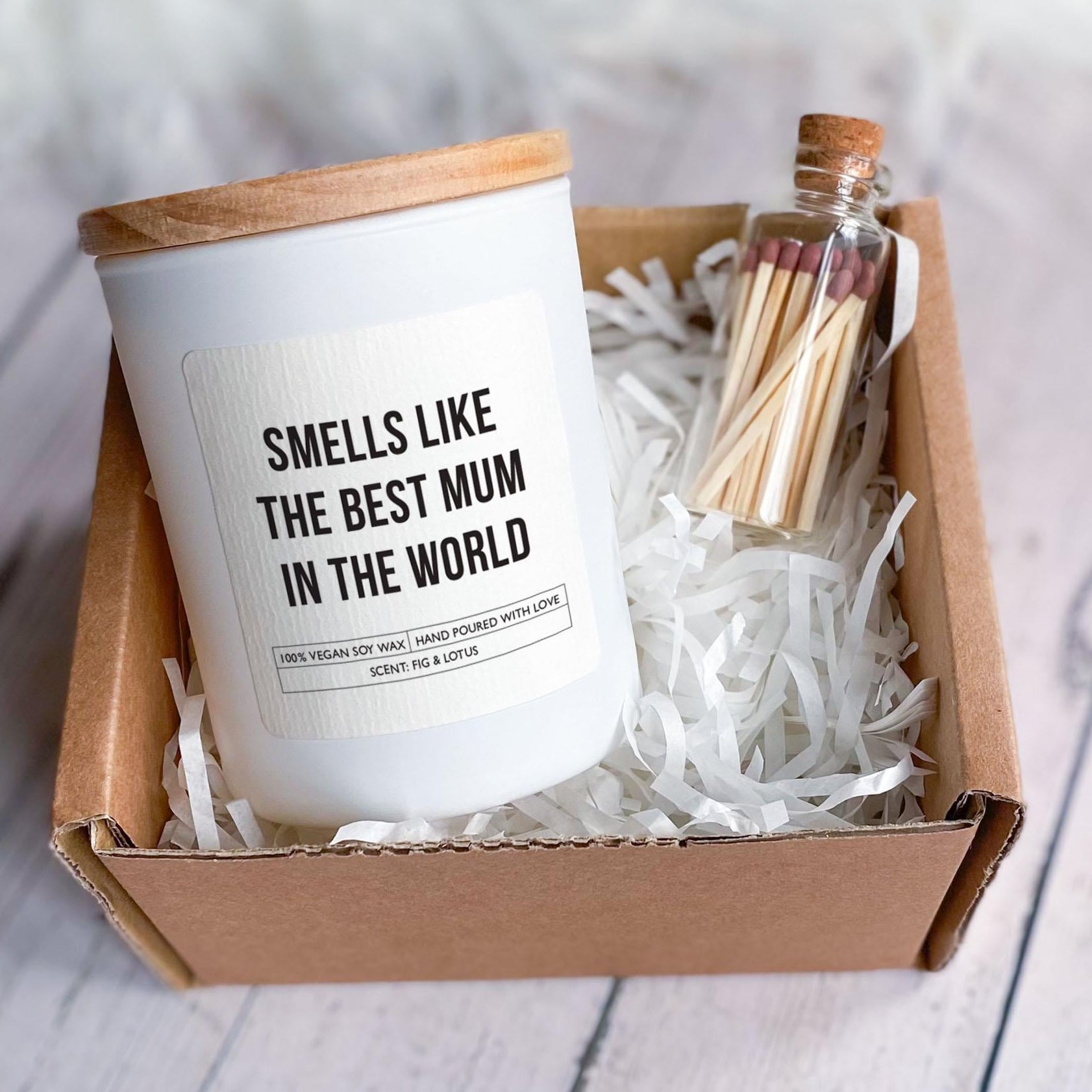 Smells Like The Best Mum in The World Candle Gift for Mum Mummy Mama Mother's Day Birthday Christmas Appreciation Present for Her Relaxation