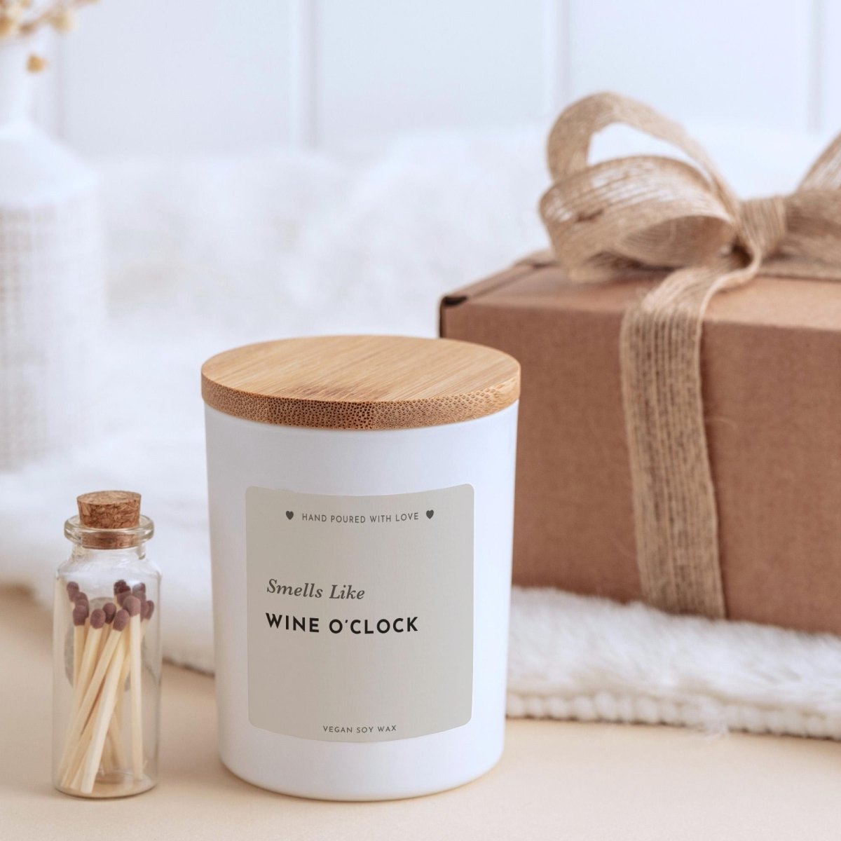 Smells Like Wine O'Clock Funny Birthday Candle Gift For Her Best Friend Mum