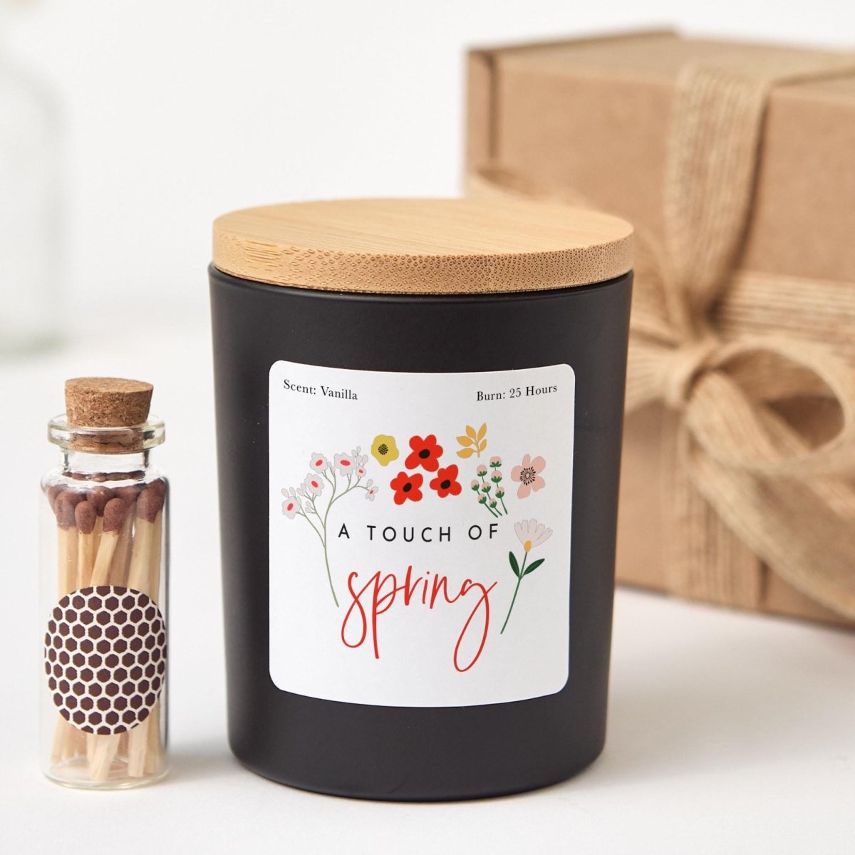 Spring Soy Candle Gift, Floral Vegan Candle Decor, Housewarming Home Fragrance