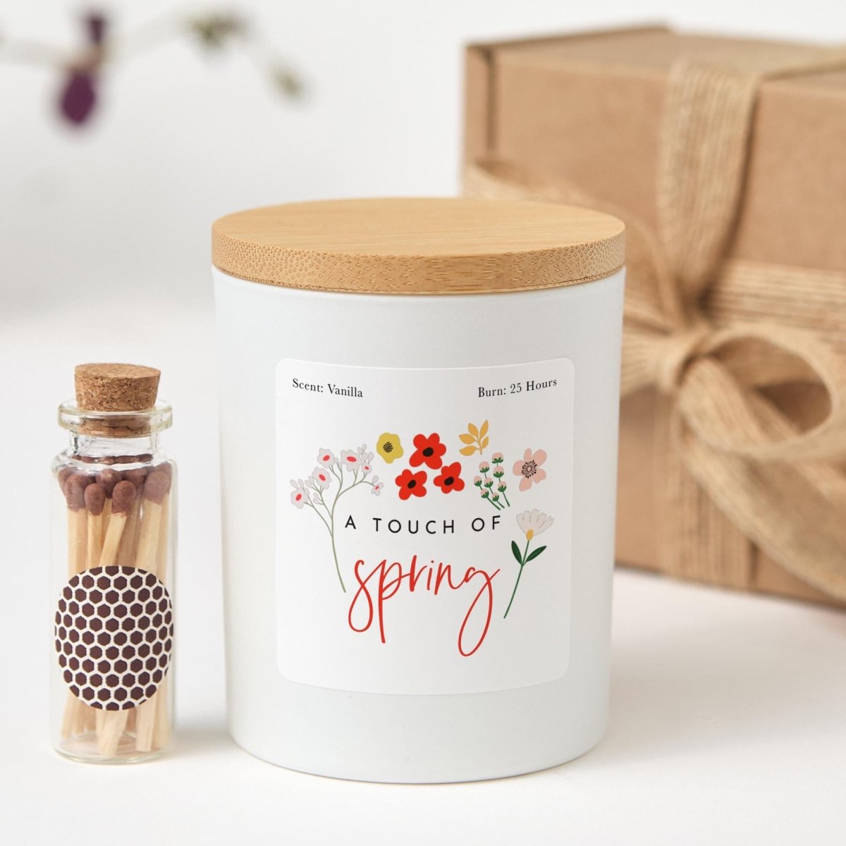 Spring Soy Candle Gift, Floral Vegan Candle Decor, Housewarming Home Fragrance