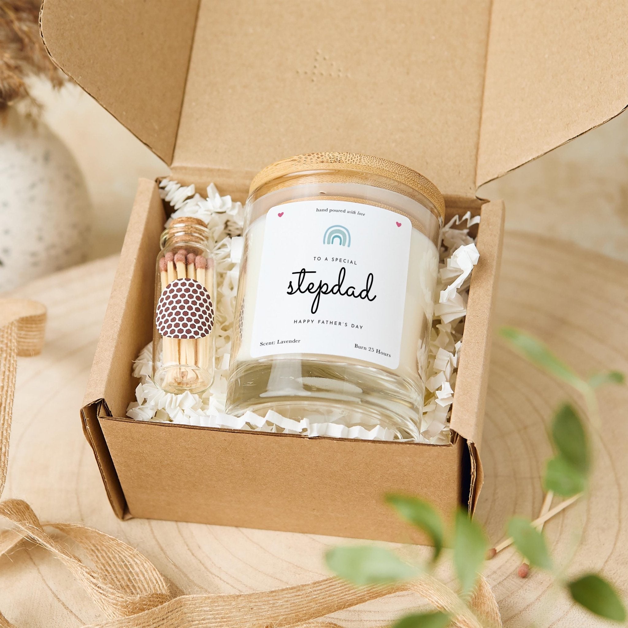 Stepdad Candle Gift Set Special Father's Day Keepsake A Thoughtful and Heartfelt Gift to Celebrate a Wonderful Bonus Dad