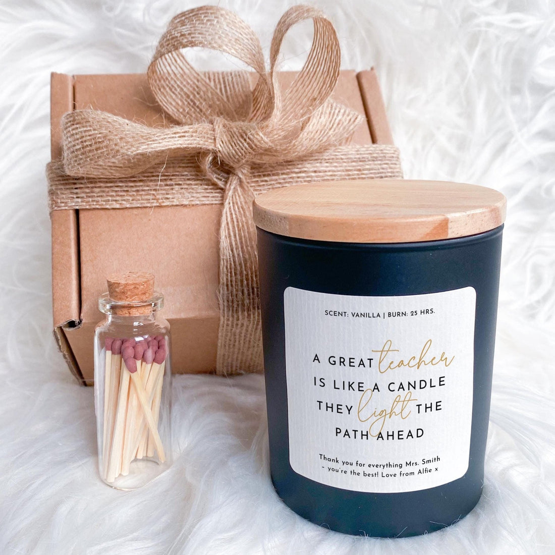 Teacher Candle Gift Set Scented Vegan Present Thank You End of Term Gift for Teacher Teacher Assistant, Headteacher End of Year Gift