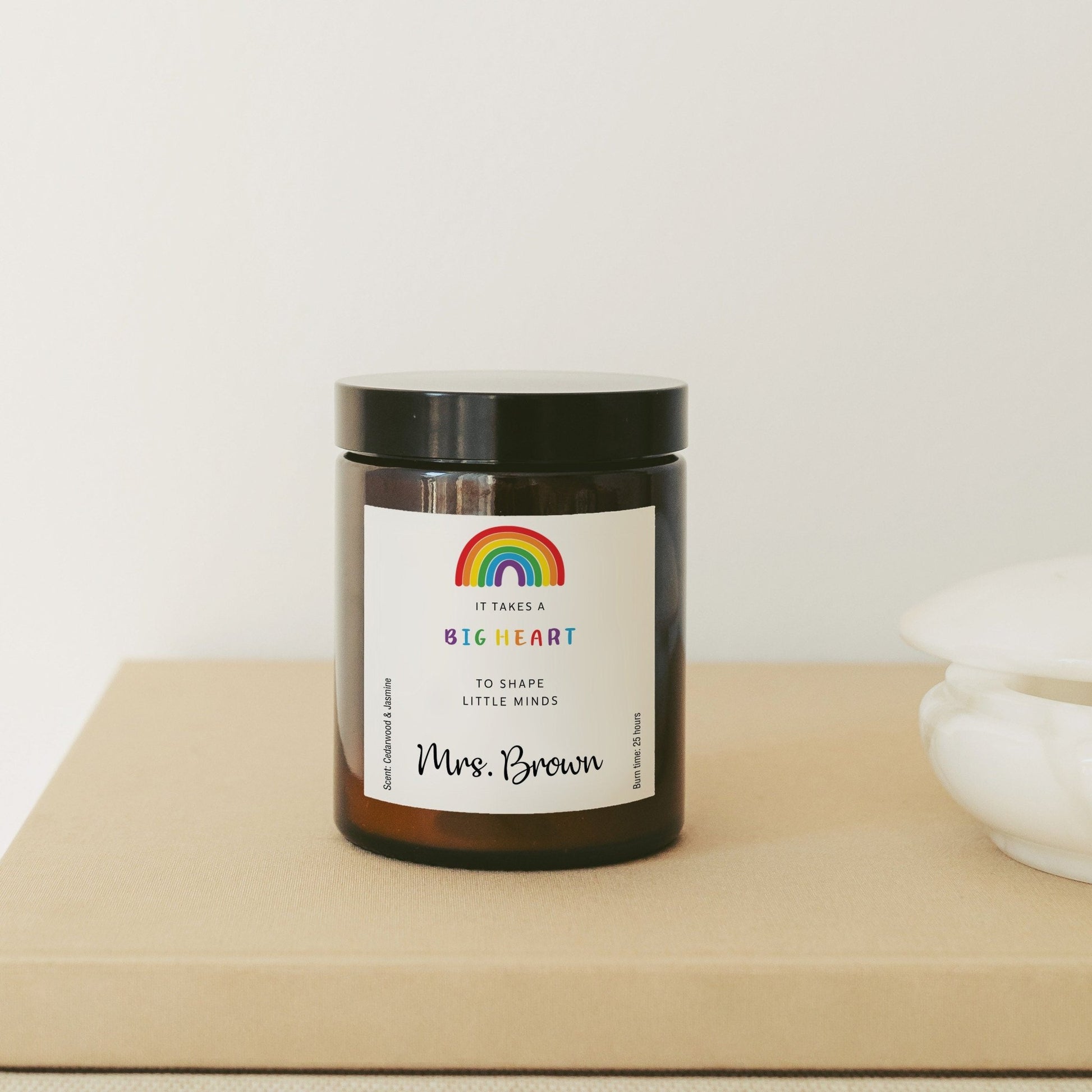 Teacher Soy Wax Scented Candle, It Takes a Big Heart to Help Shape Little Minds Gift, Personalised Thank You Teacher Appreciation Gift