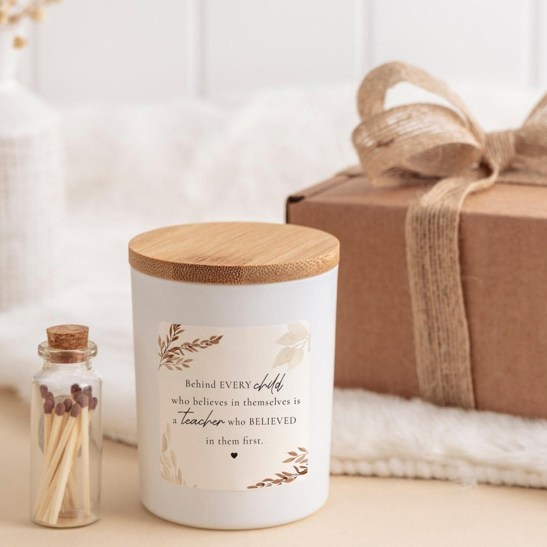 Teacher Thank You Candle Gift – Inspirational Teacher Appreciation Present End of Term Keepsake
