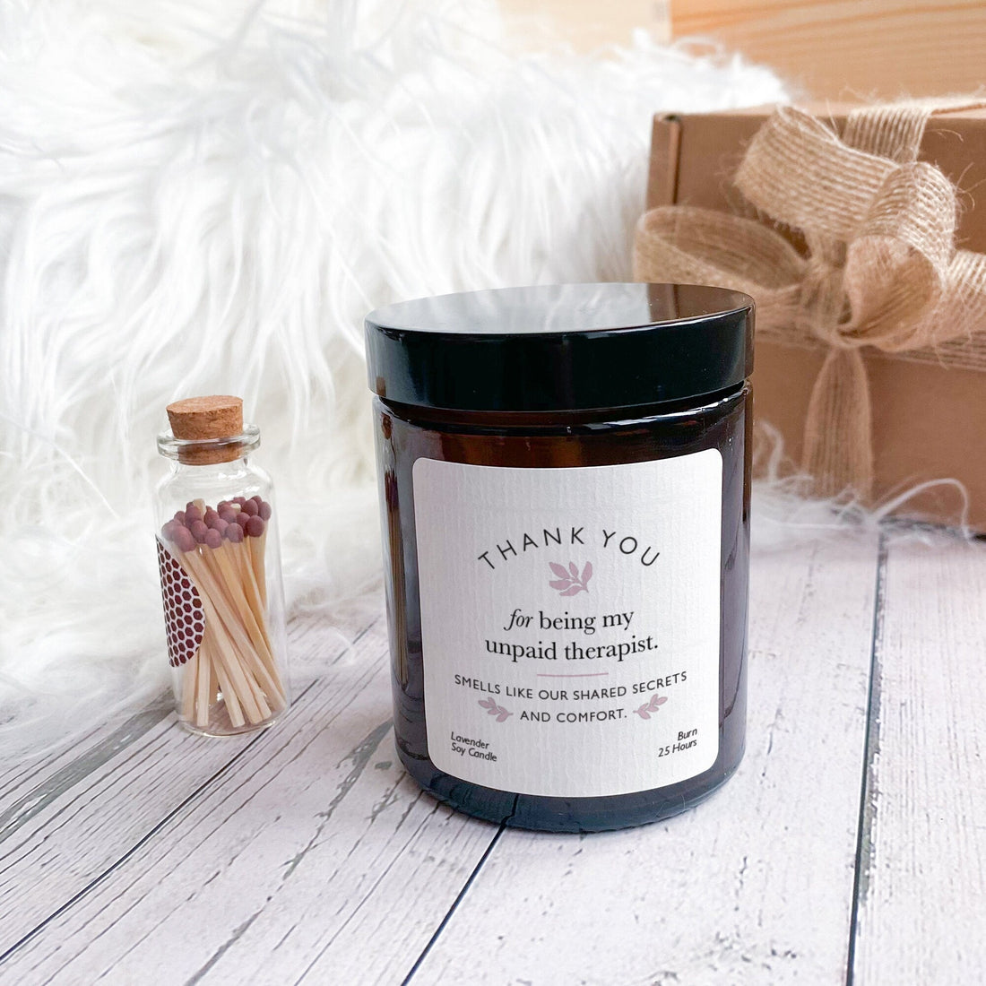 Thank you for being my unpaid therapist candle Gift for friend mum sister Thank you gift Scented Candle Gift Set Christmas Birthday Gift