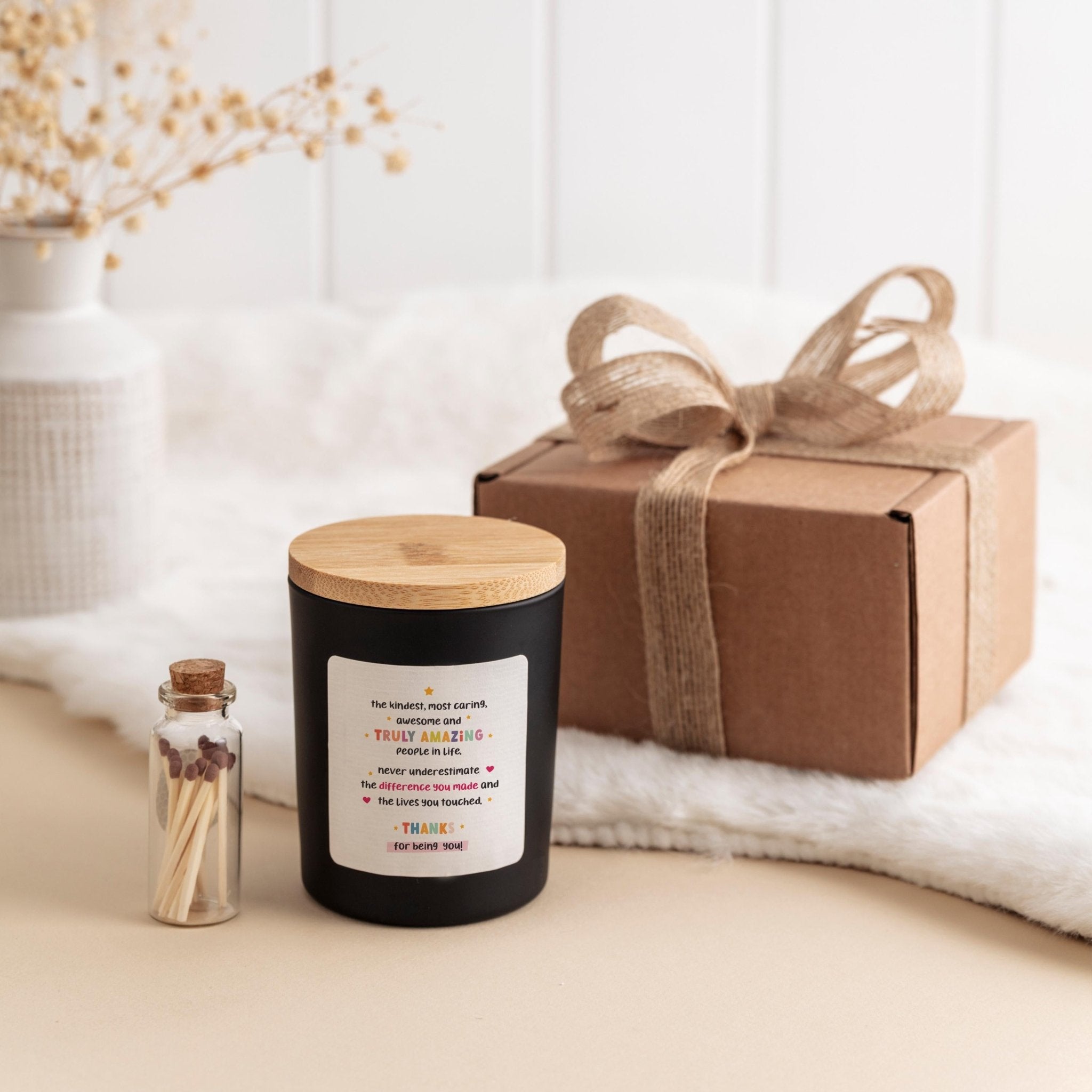 Thank You Scented Soy Wax Candle Gift | Vegan Candle for Teacher, Mentor, Best Friend | Birthday or Christmas Gift