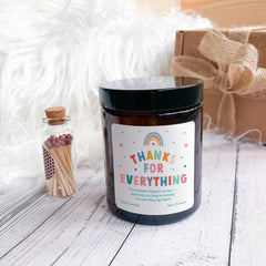 Thanks for Everything Candle with Your Text Includes Gift Box & Matches Gift for Her Him Mum Nanny Friend Nurse Doctor Teacher Appreciation