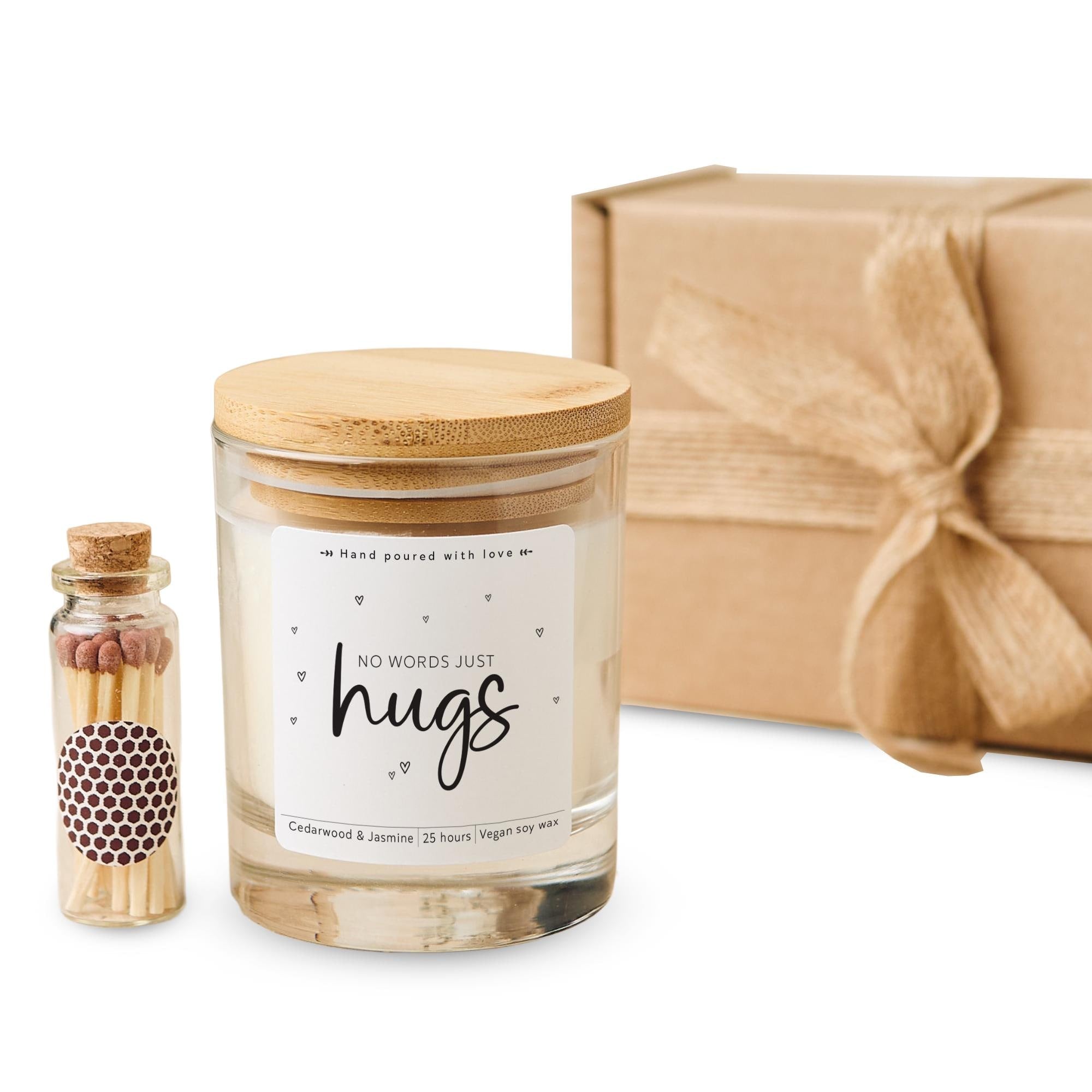 Thinking of You Gift No Words Just Hugs Candle Comforting Sympathy Get Well Soon Present for Friend Him Her