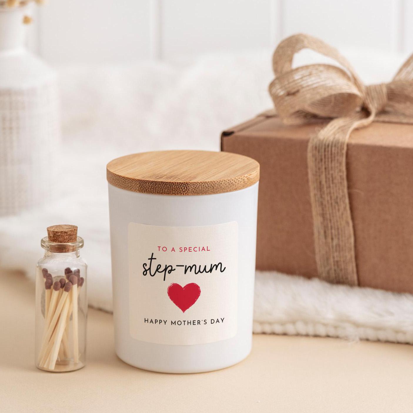 To a Special Step - mum Scented Soy Wax Candle Mother's Day Gift for Step Mum New Step Mother Happy Mothers Day Keepsake First 1st Vegan