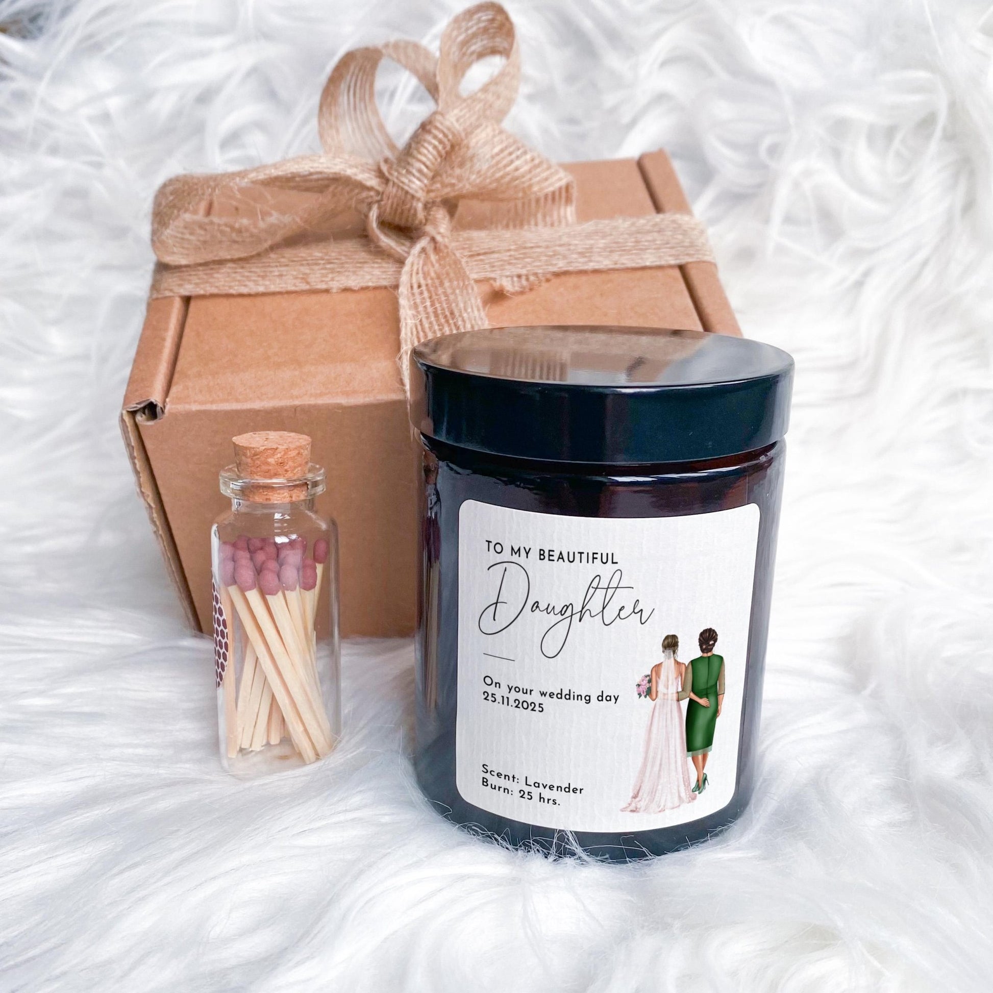 To my beautiful daughter wedding candle gift for bride A heartfelt keepsake to celebrate her Congratulations on your wedding day from mum
