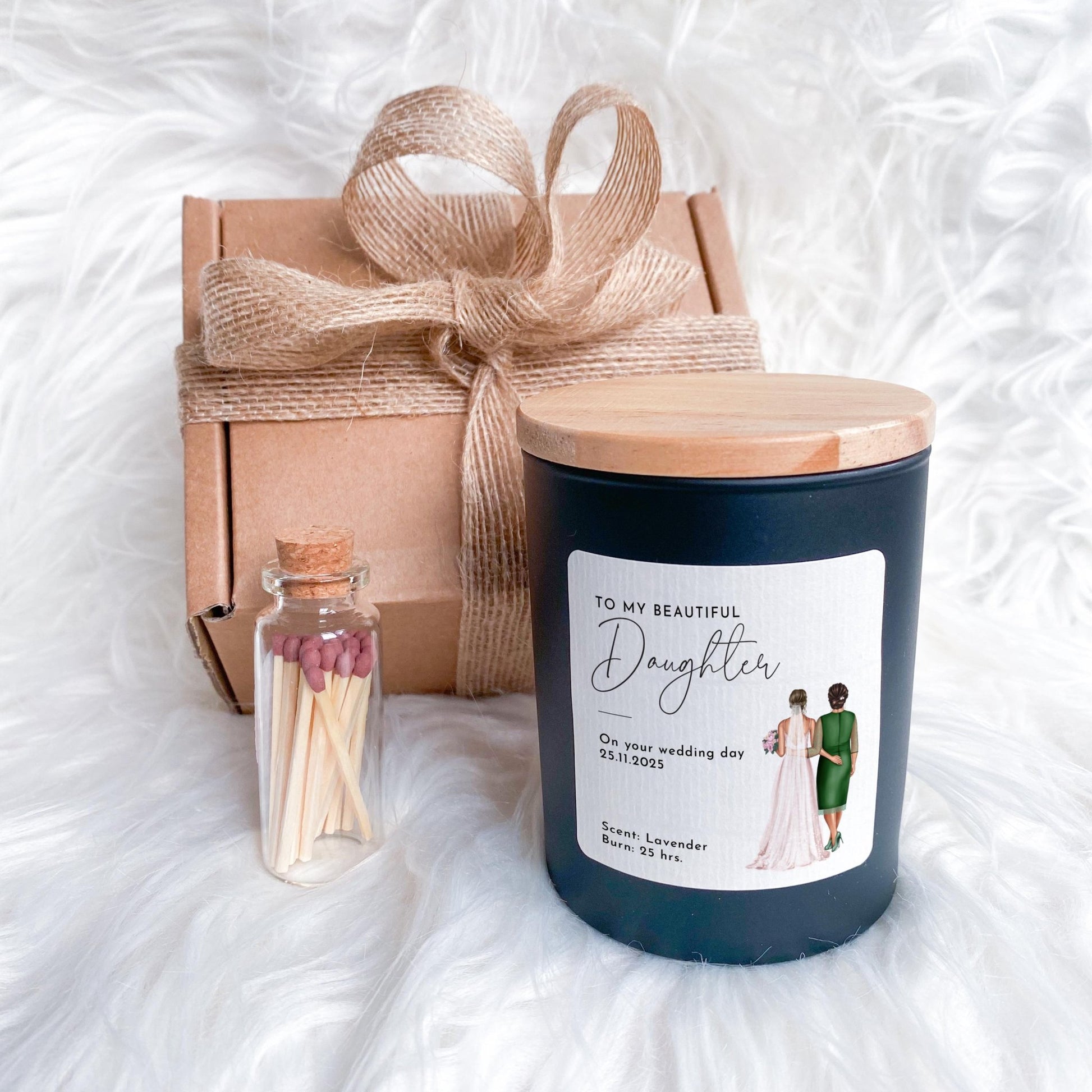 To my beautiful daughter wedding candle gift for bride A heartfelt keepsake to celebrate her Congratulations on your wedding day from mum