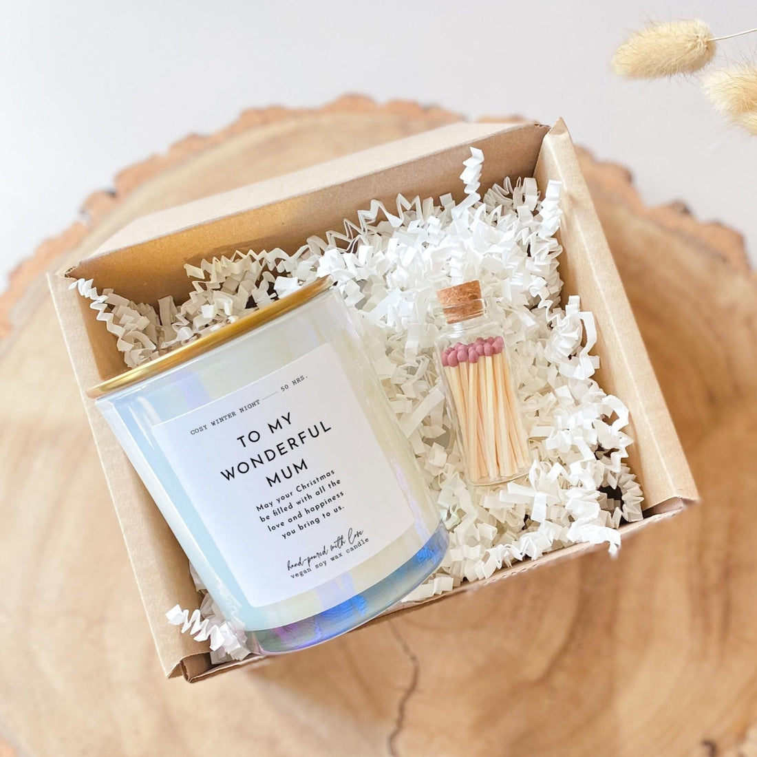 To My Wonderful Mum Scented Candle With Metal Lid And Matches Jar Gift For Mummy Christmas Present For Mama Luxurious New Mum Gift
