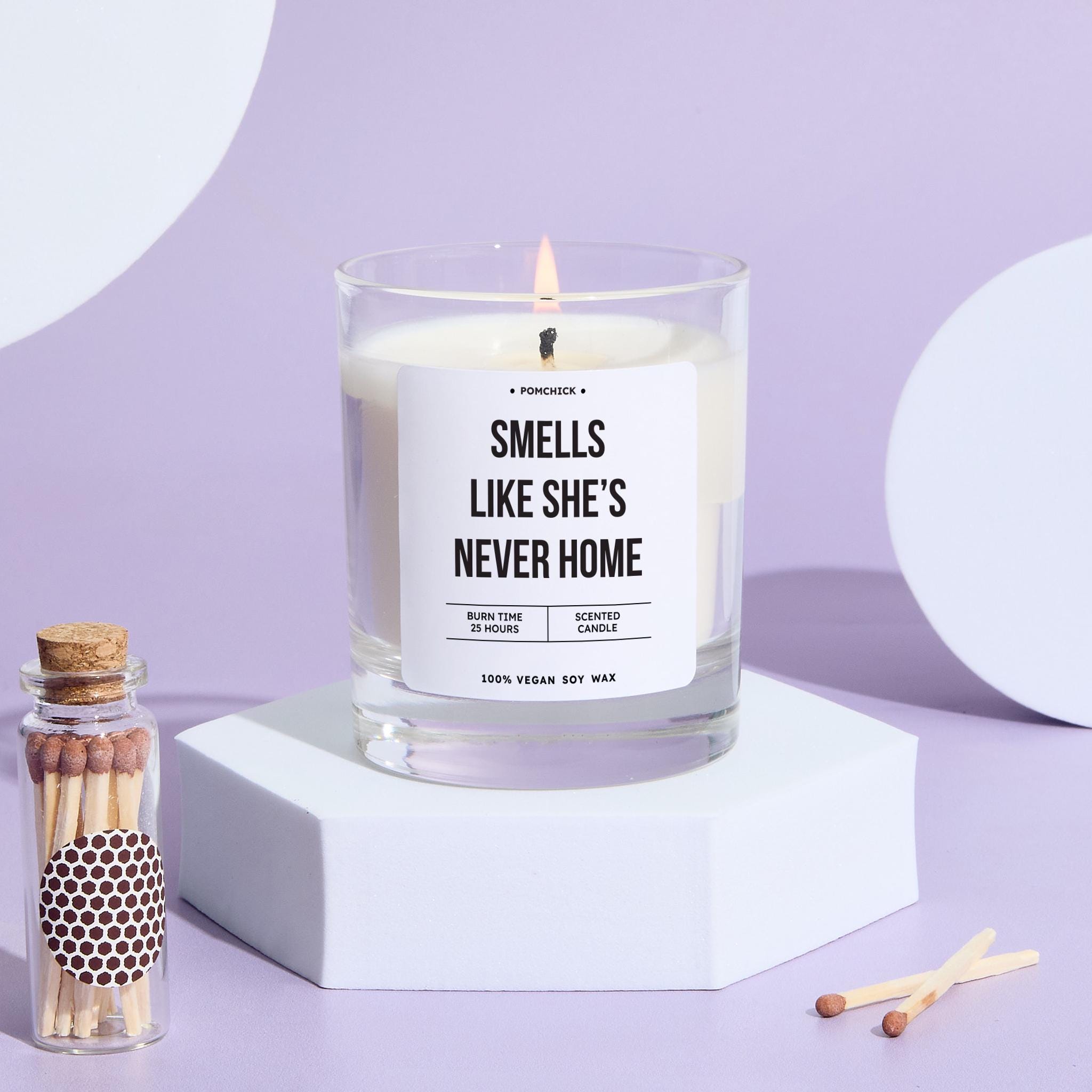 Travel lover Gift for Her Smells Like She's Never Home Funny Candle Gift Keepsake for Social Travellers Vegan Gift Camper Gift Travel - Themed