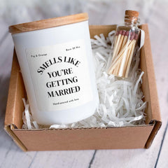 Wedding Candle Gift Set Smells Like You're Getting Married Engagement Hen Party or Bridal Shower Present for Newlywed Bride Groom or Couple