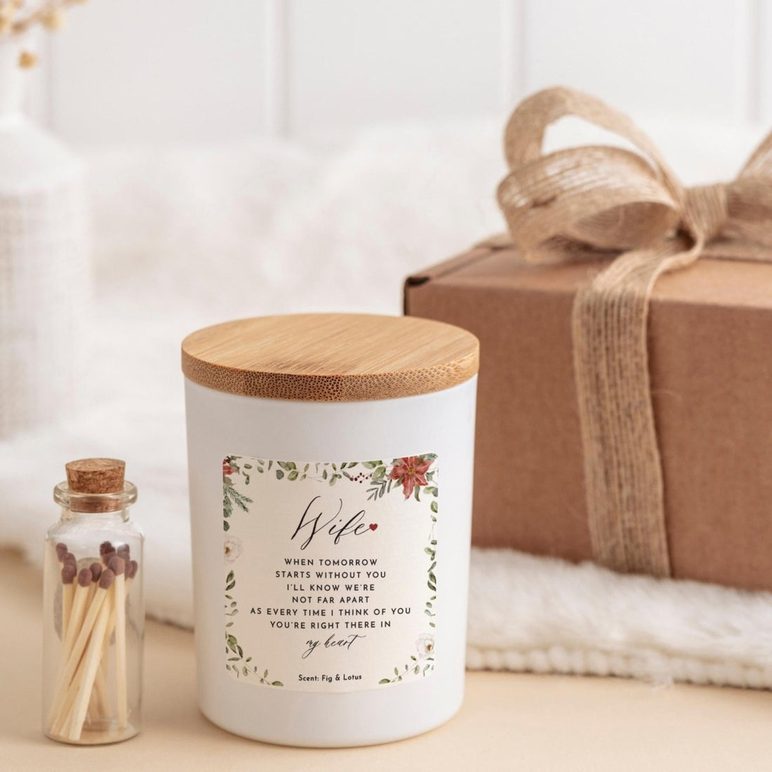Wife Memorial Candle Keepsake – In Loving Memory Candle Gift with Poem – Thoughtful Sympathy Gift