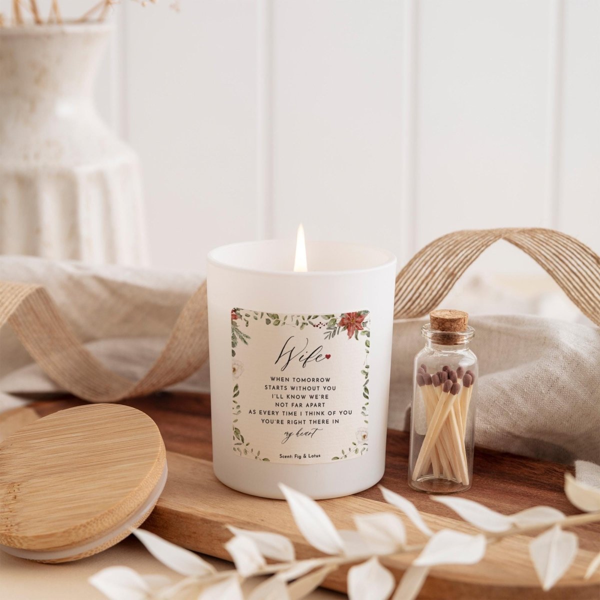 Wife Memorial Candle Keepsake – In Loving Memory Candle Gift with Poem – Thoughtful Sympathy Gift