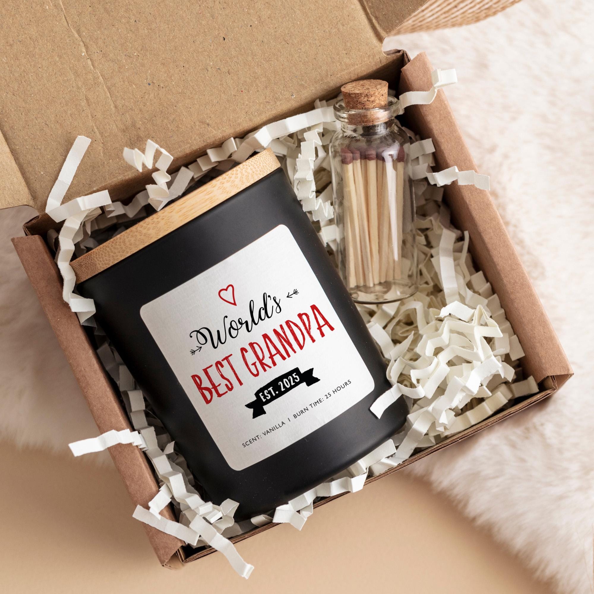 World's Best Dad Personalised Scented Candle Gift Set with Est Date First Father's Day Dad's Birthday Present for New Dad or First - time dad